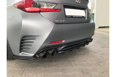 Накладка сплиттер центральная на задний бампер Вар2 на Lexus RC